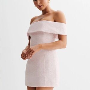 Meshki Pink Off-Shoulder Bodycon Dress